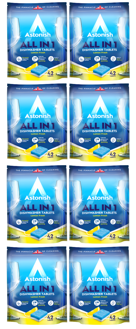8 x Astonish All In One Dishwasher Tablets 42 Pack