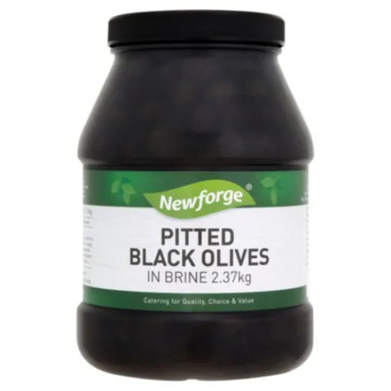 Newforge Pitted Black Olives In Brine 2.37Kg