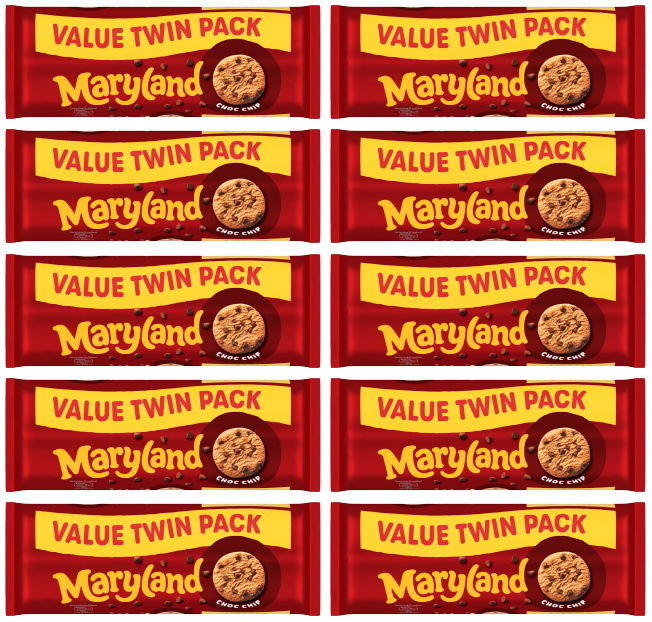 10 x Maryland Chocolate Chip Twin Pack - 400GM