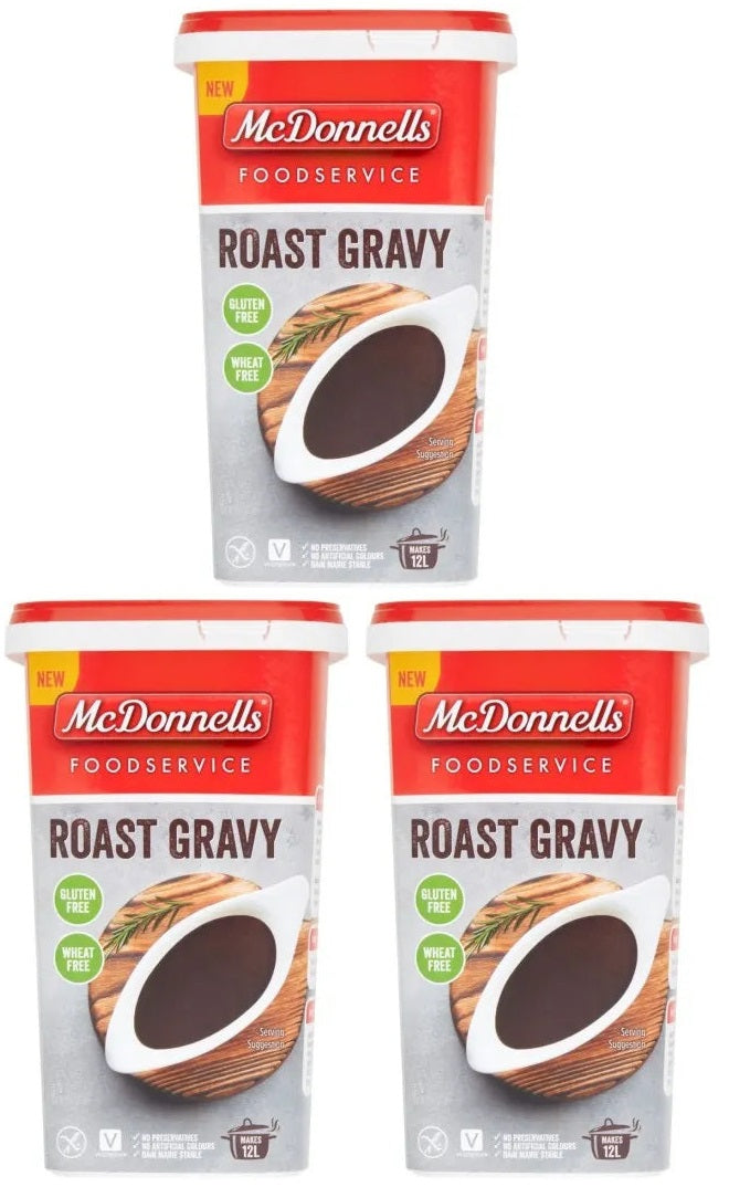 3 x Mcdonnells Foodservice Roast Gravy 1.14Kg