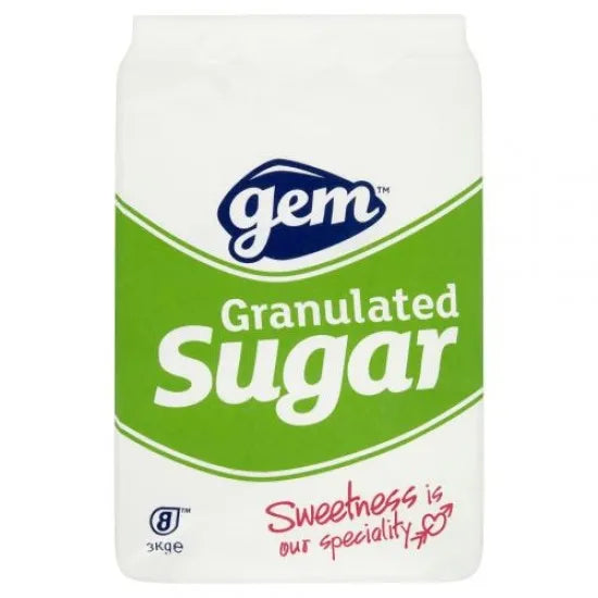 4 x Gem Granulated Sugar 3Kg