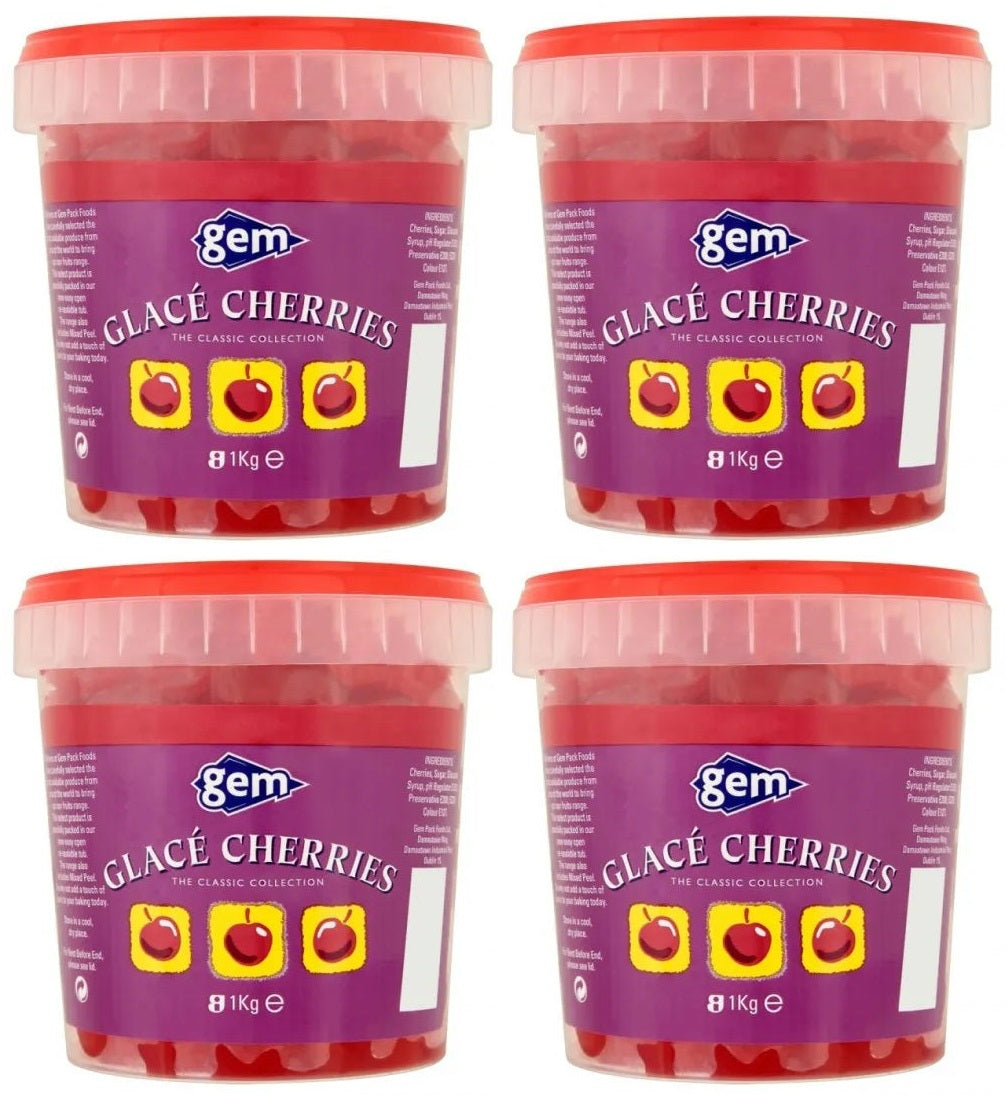 4 x Gem Glacé Cherries 1Kg