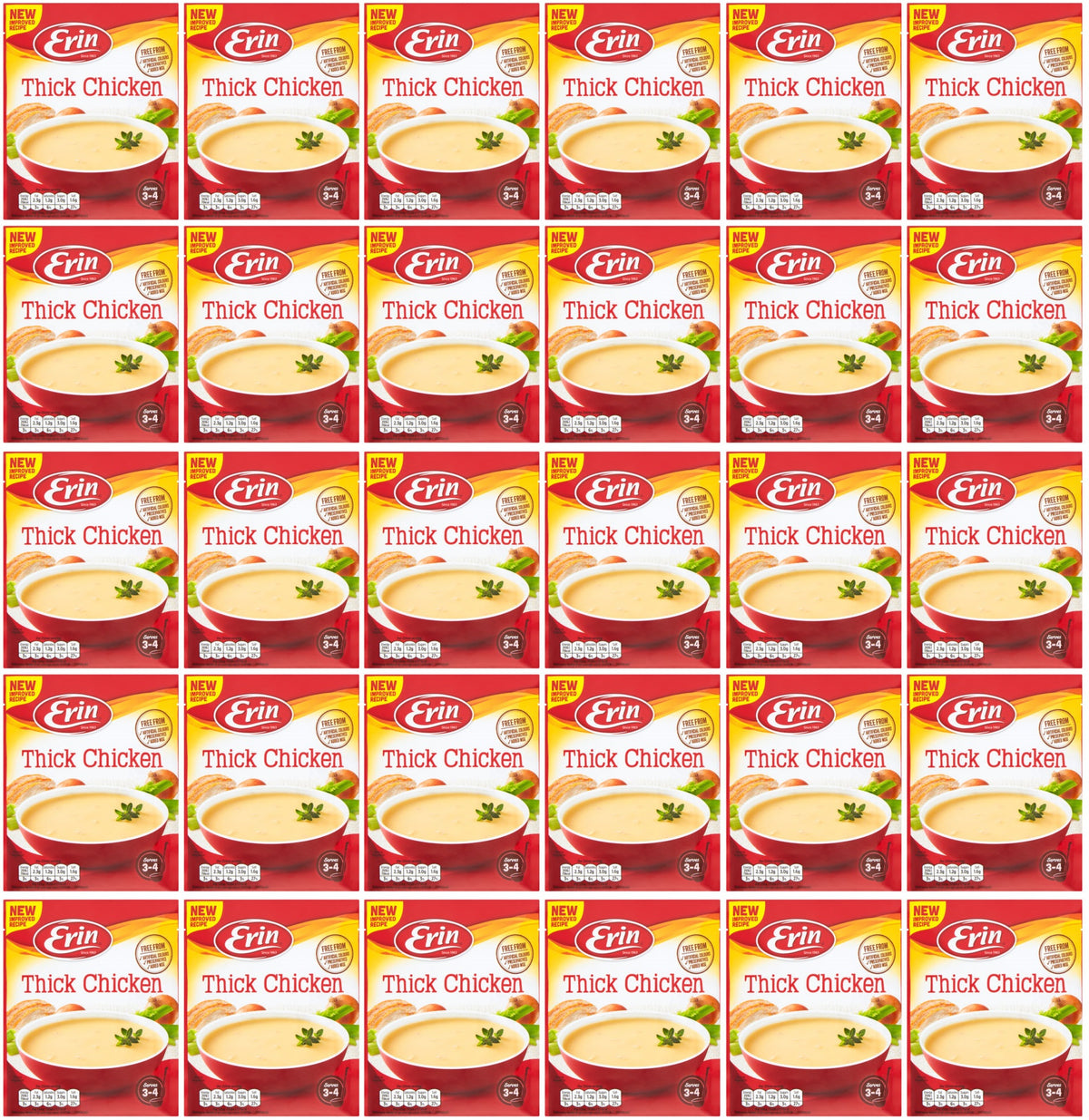 30 X Erin Simmer Thick Chicken Soup - 64G