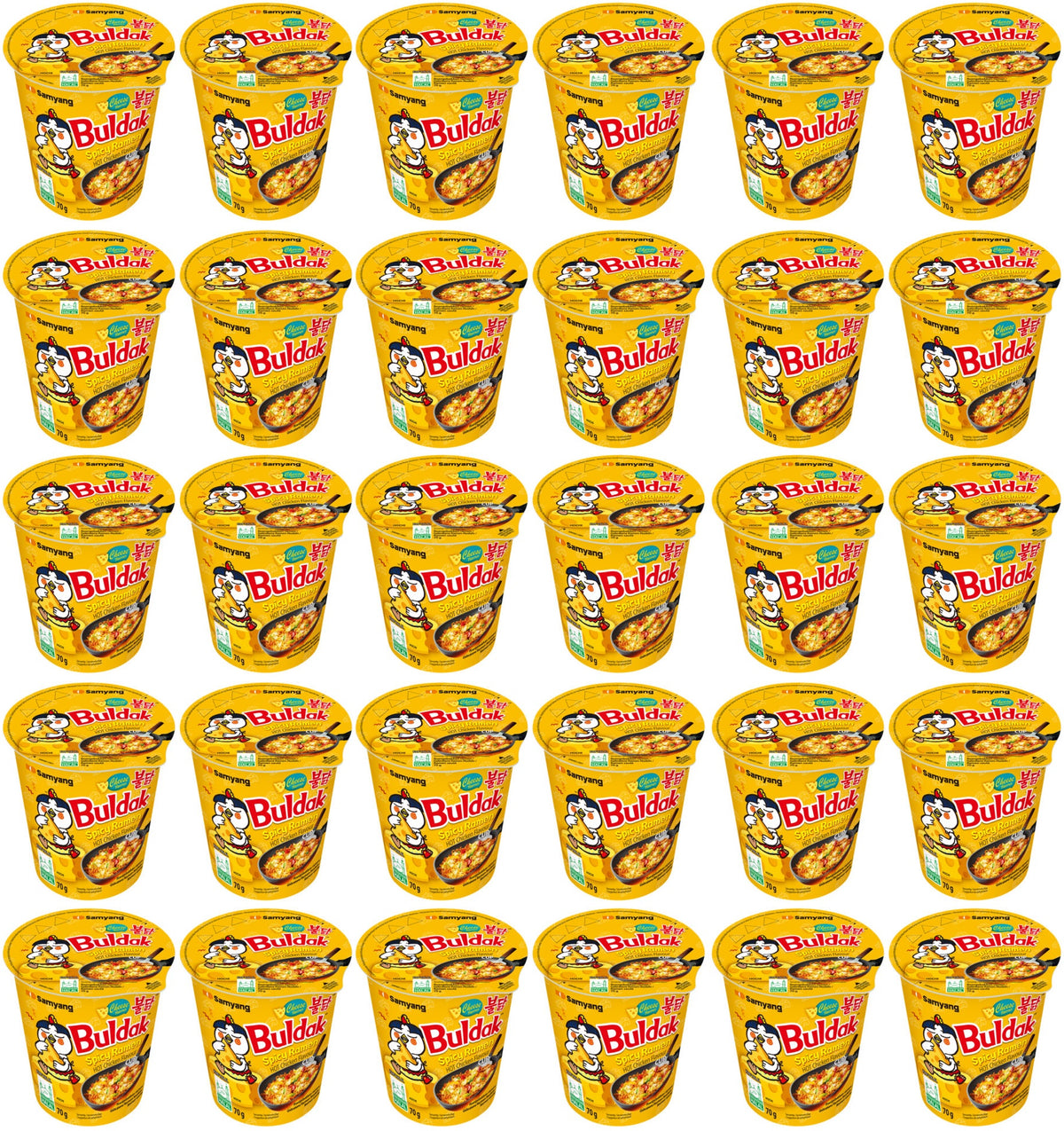 30 X Samyang Buldak Spicy Chicken Cheese Noodles Cup - 70G