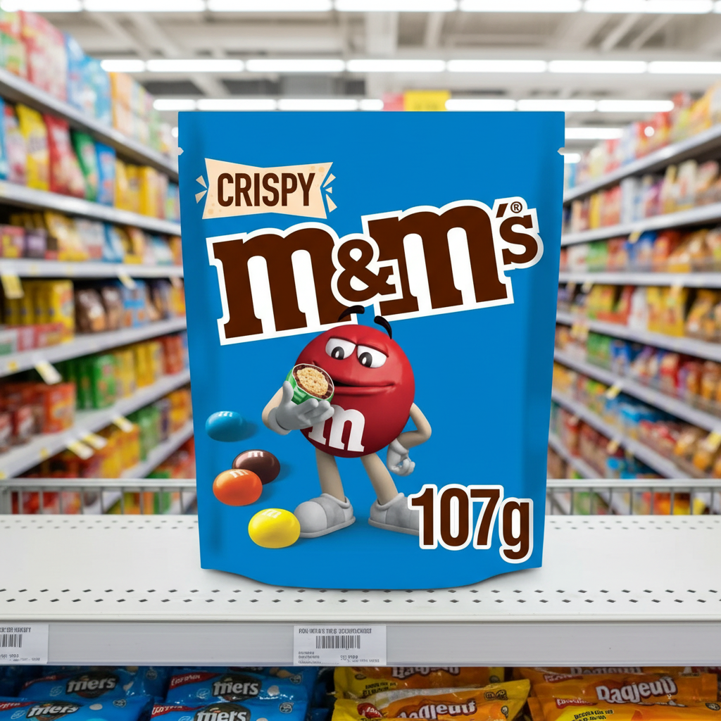 12 x M&M's Crispy Milk Chocolate Bites Pouch Bag 107G