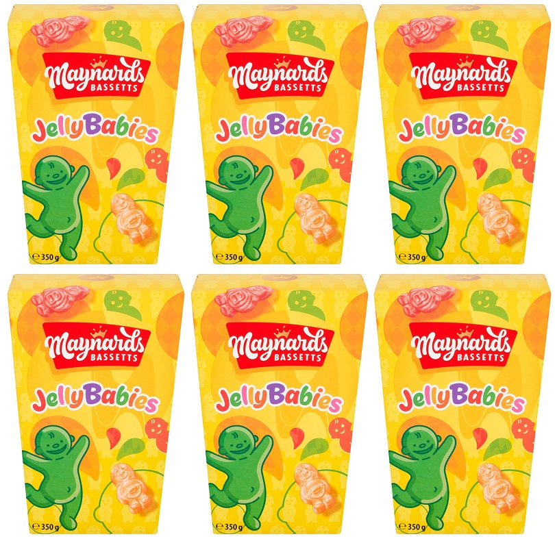 6 x Maynards Bassetts Jelly Babies Sweets Carton - 350GM