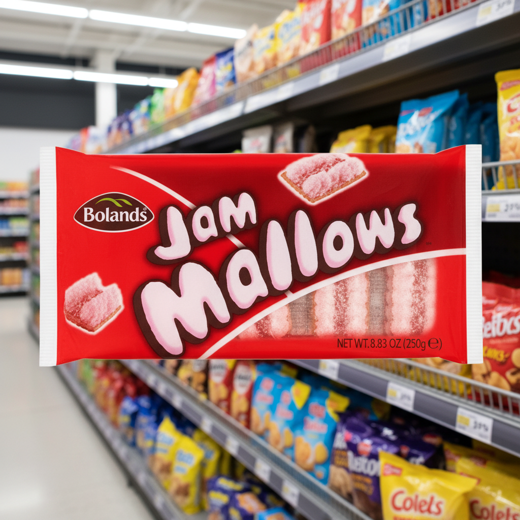 18 x Bolands Jam Mallows 250G