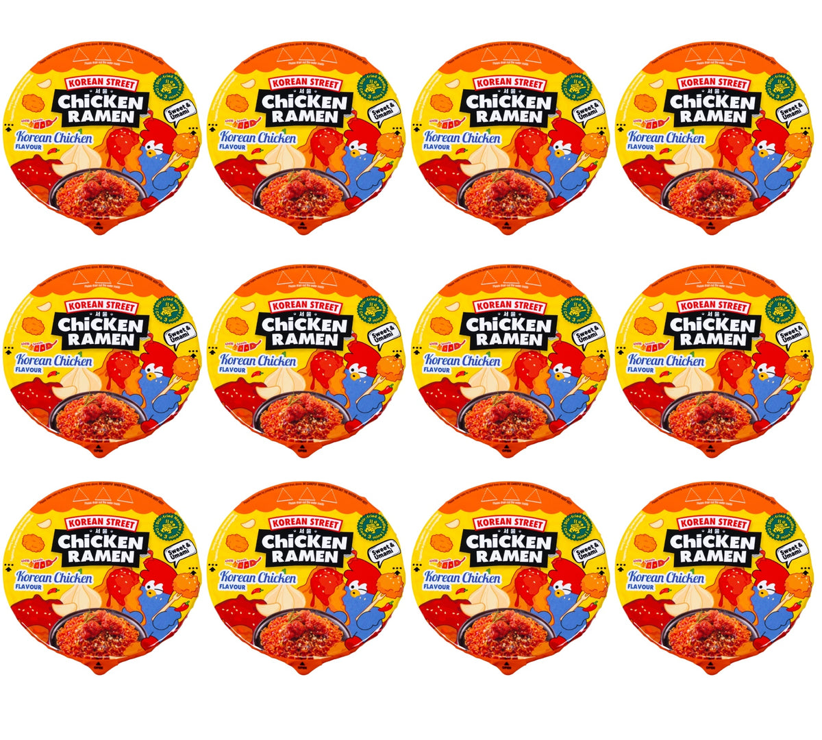 12 X Korean Street K-Chicken Bowl Noodles - 112G