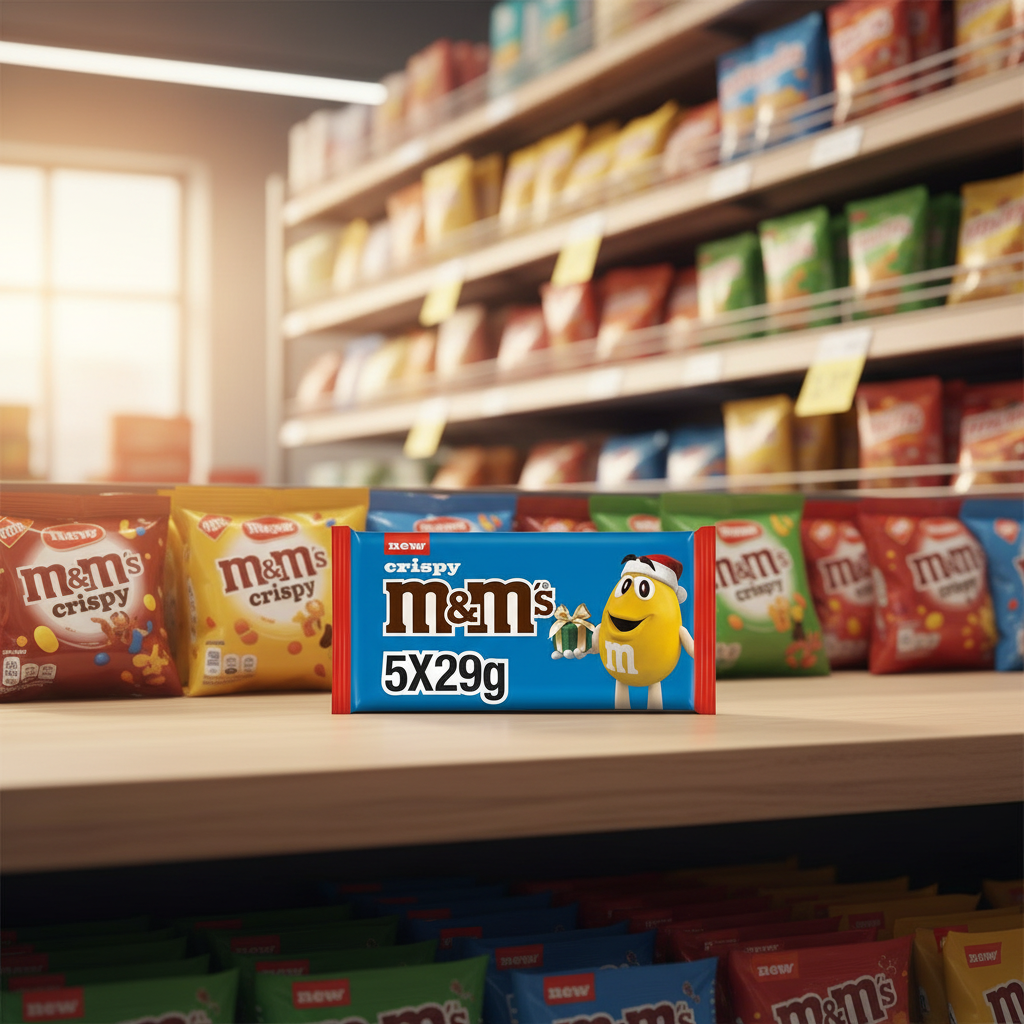 10 X M&Ms Crispy Santa 5 Pack - 145Gm