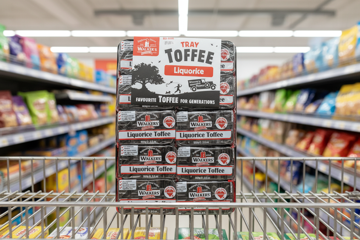 10 x Tray Walkers Liquorice Toffee 100Gm