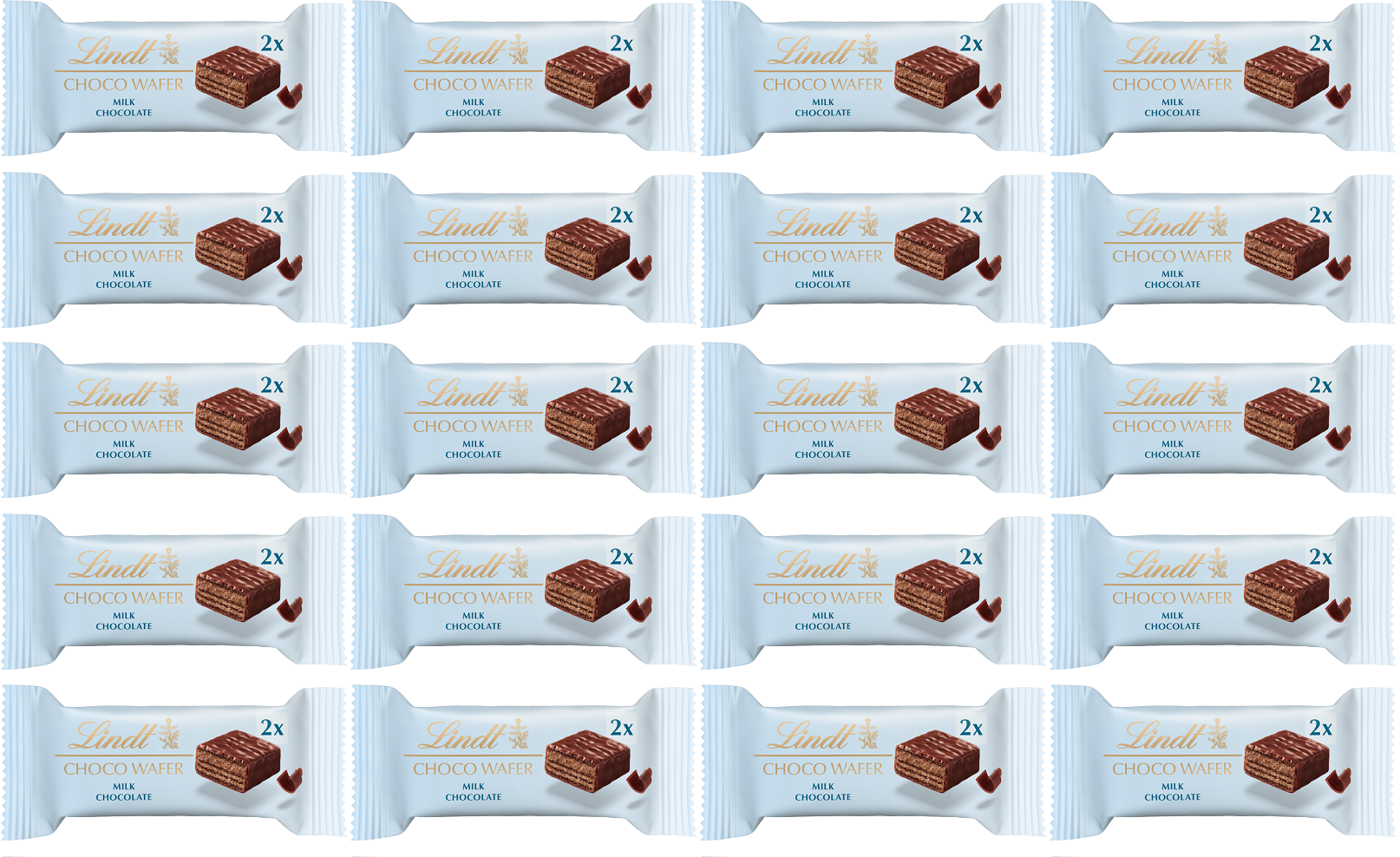 20 x Lindt Choco Wafer Milk  - 26GM