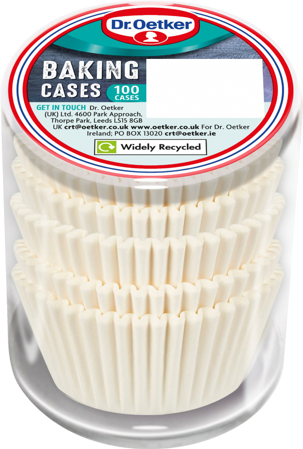 12 x Dr. Oetker Baking Cases 100 White Cases