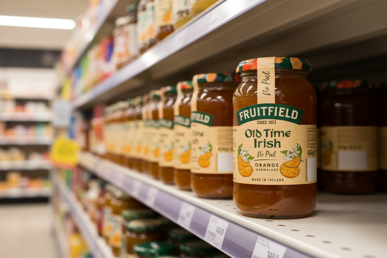 12 x Fruitfield Old Time Irish No Peel Orange Marmalade 454G