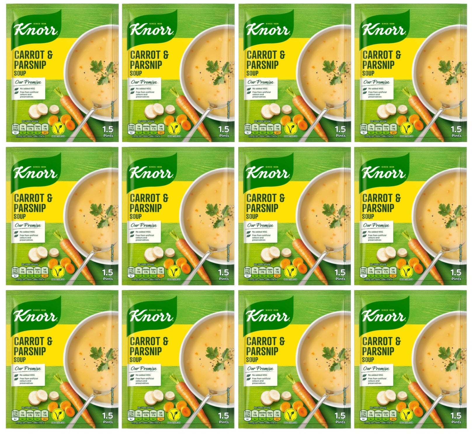 12 x Knorr Carrot & Parsnip Soup 1.5 Pints/73G