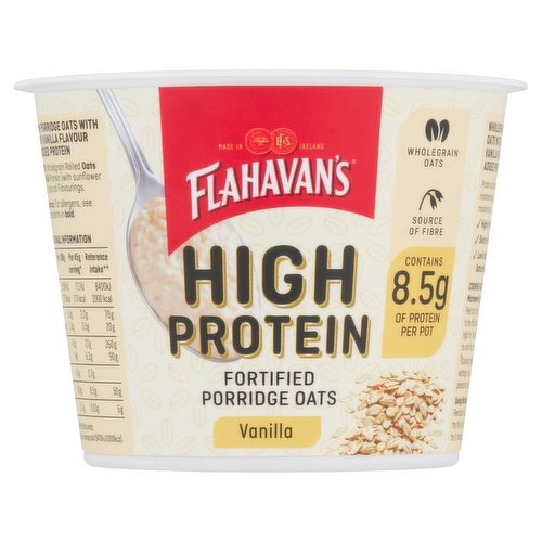 12 x Flahavan's High Protein Fortified Porridge Oats Vanilla 45G