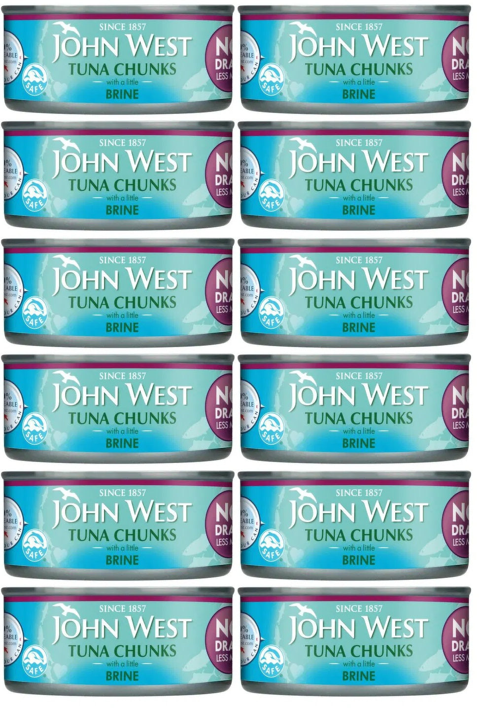 12 x John West Tuna Chunks With A Little Brine 110G