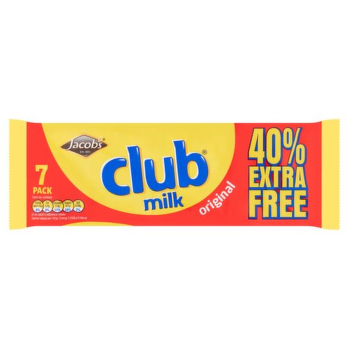 40 x Jacob's Club Milk Original 7 X 22G (154G)