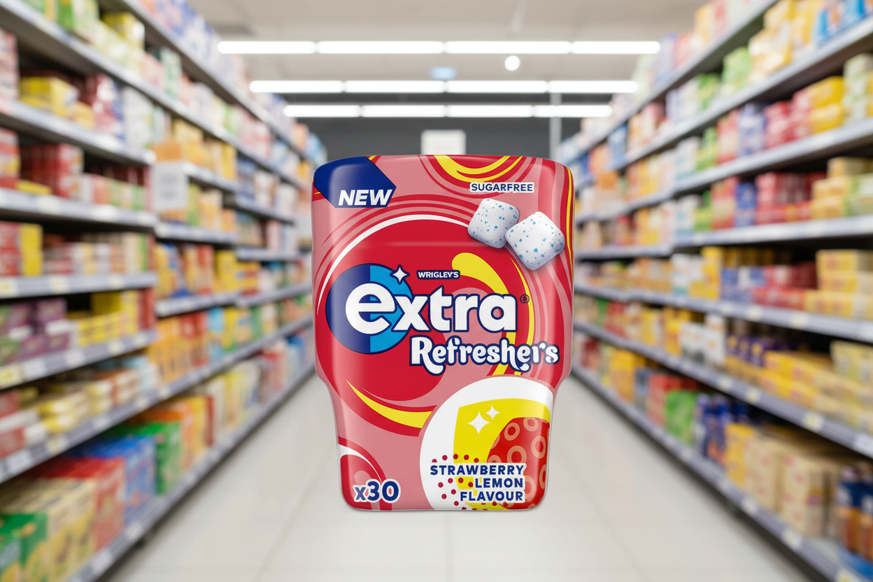 6 x Wrigleys Extra Refresher Strawberry Lemon Sugarfree 67G