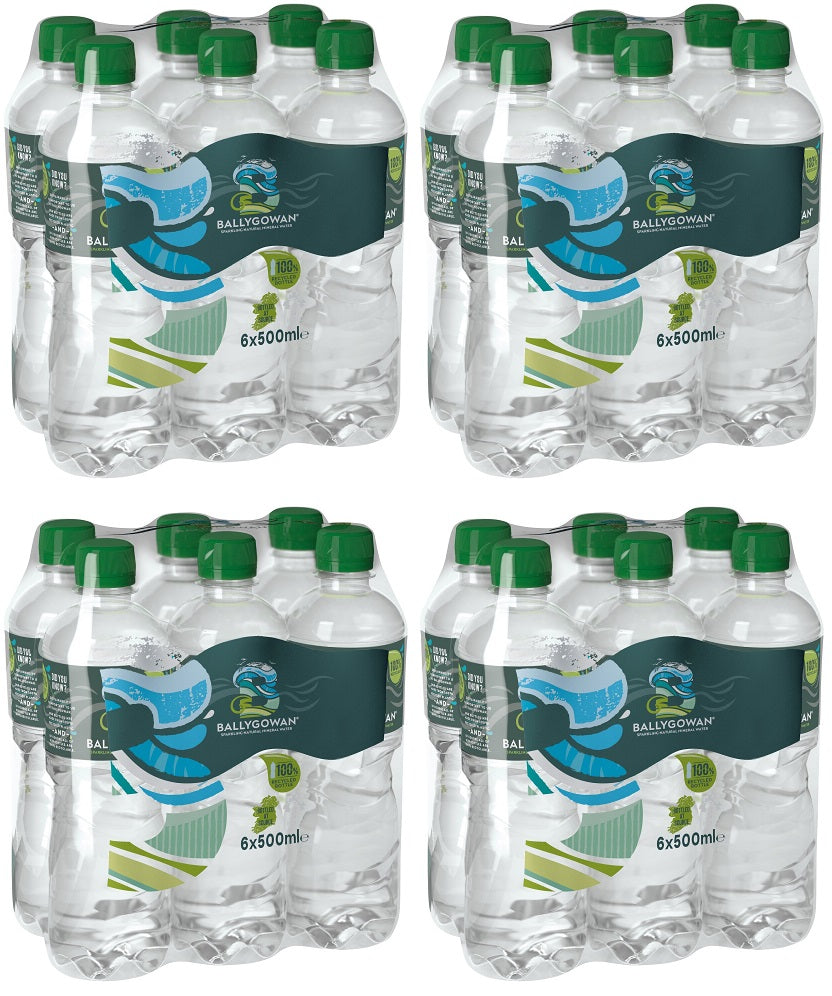 4 x Ballygowan Sparkling Natural Mineral Water Bottle 6 X 500Ml