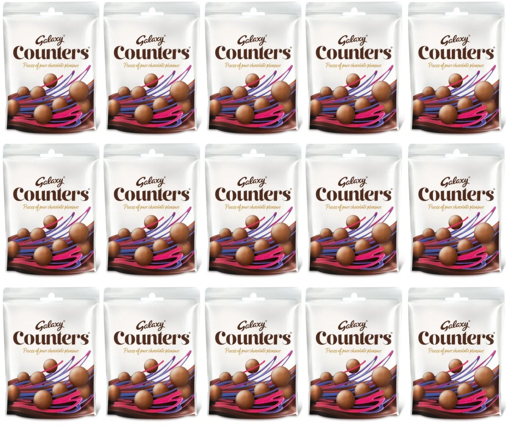 15 x Galaxy Counters Milk Chocolate Buttons Pouch Bag 112G