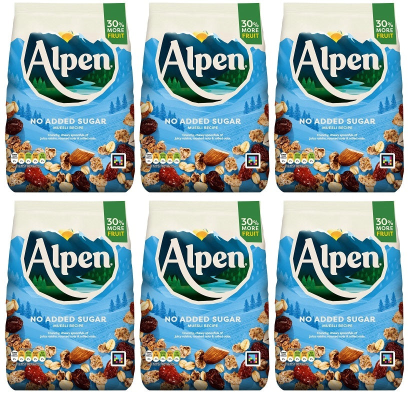6 x Alpen No Added Sugar Muesli Recipe 950G