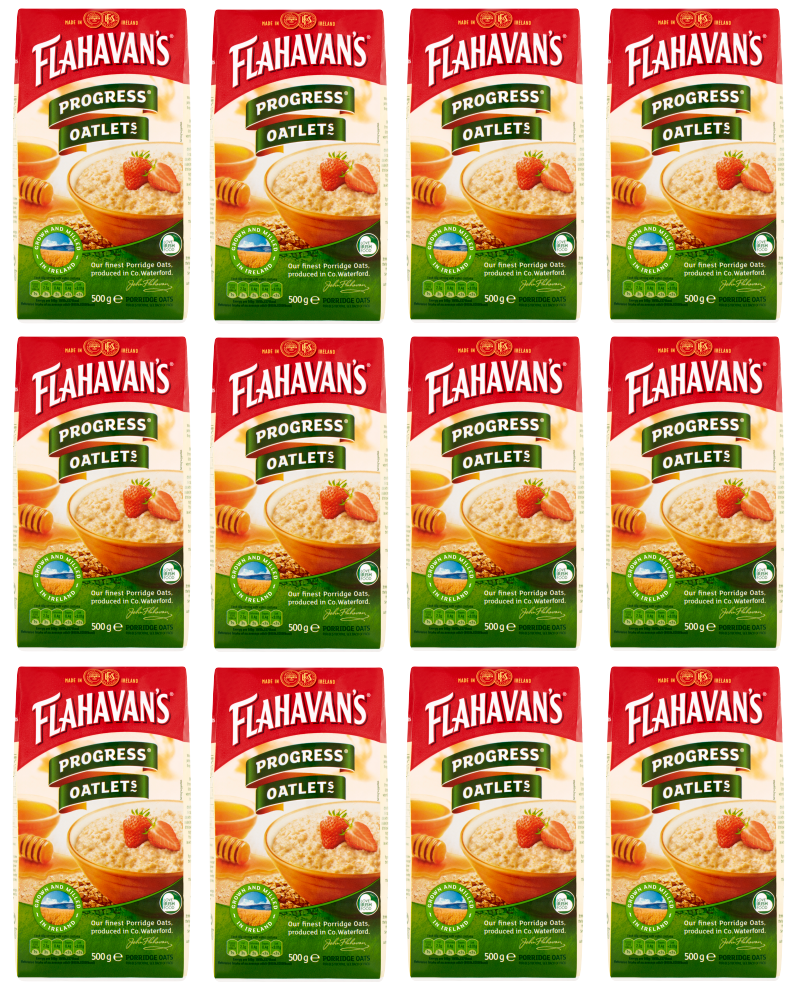 12 x Flahavans Porridge Oats 500Gm