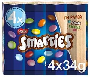 12 x Nestle Smarties 4Pk 34GM