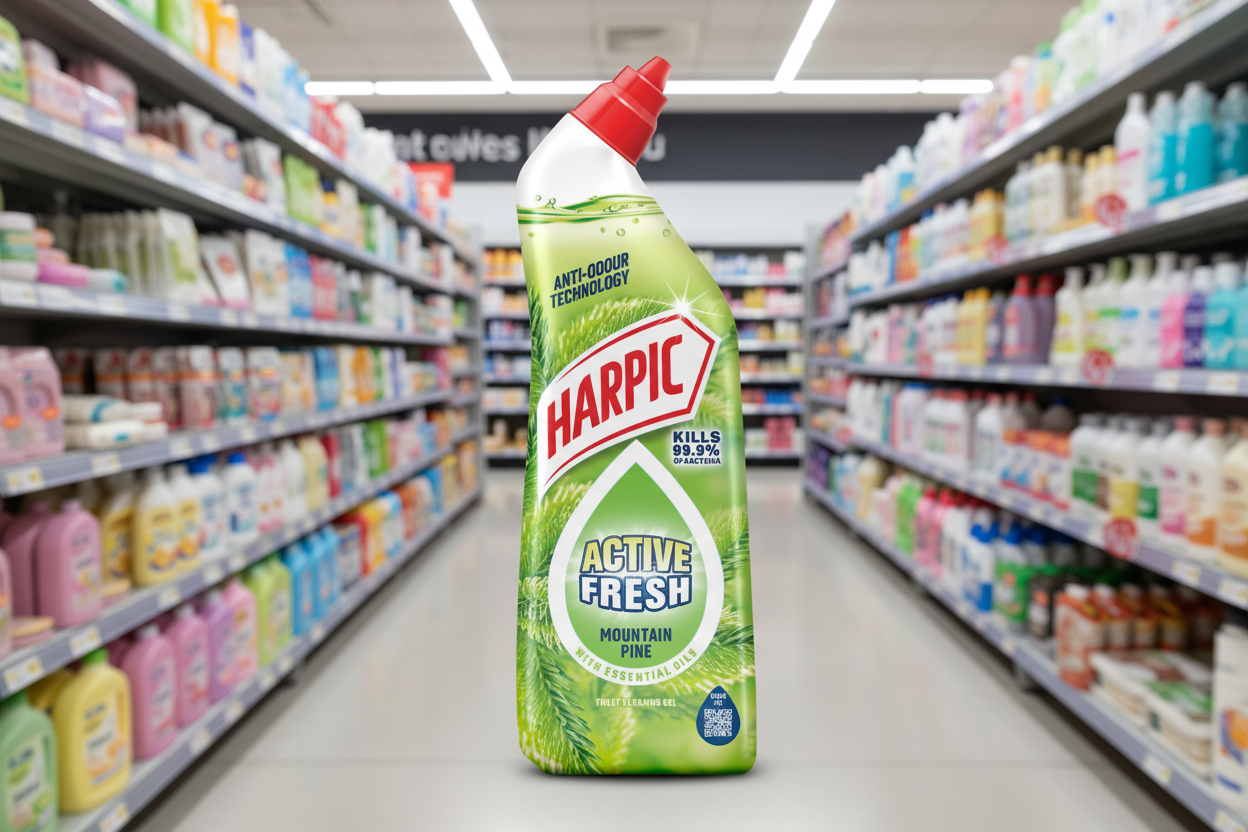 12 x Harpic Active Fresh Mountain Pine Toilet Cleaning Gel 750 Ml