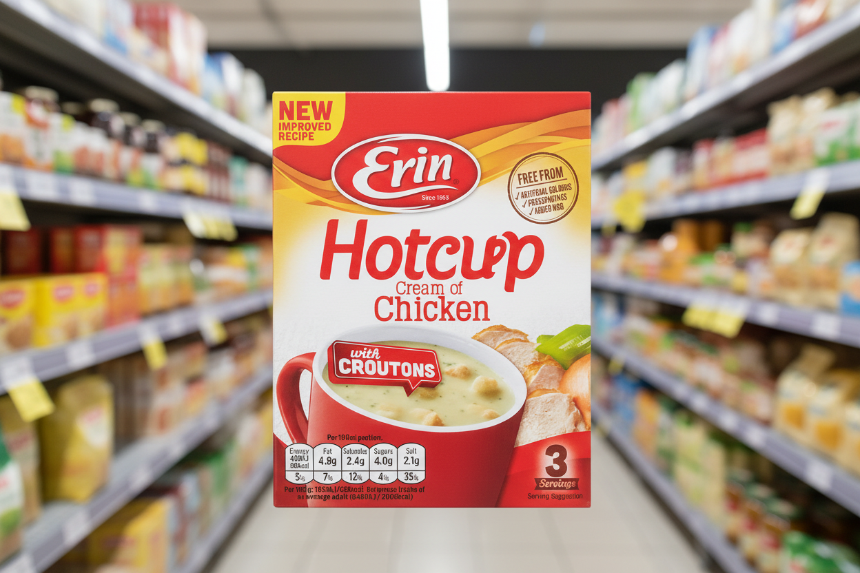 12 x Erin Hotcup Cream Of Chicken With Croutons 67G