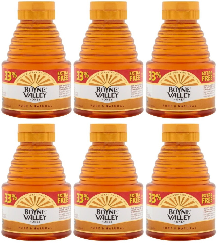 6 x Boyne Valley Honey 340G + 33% Extra Free Squeezy