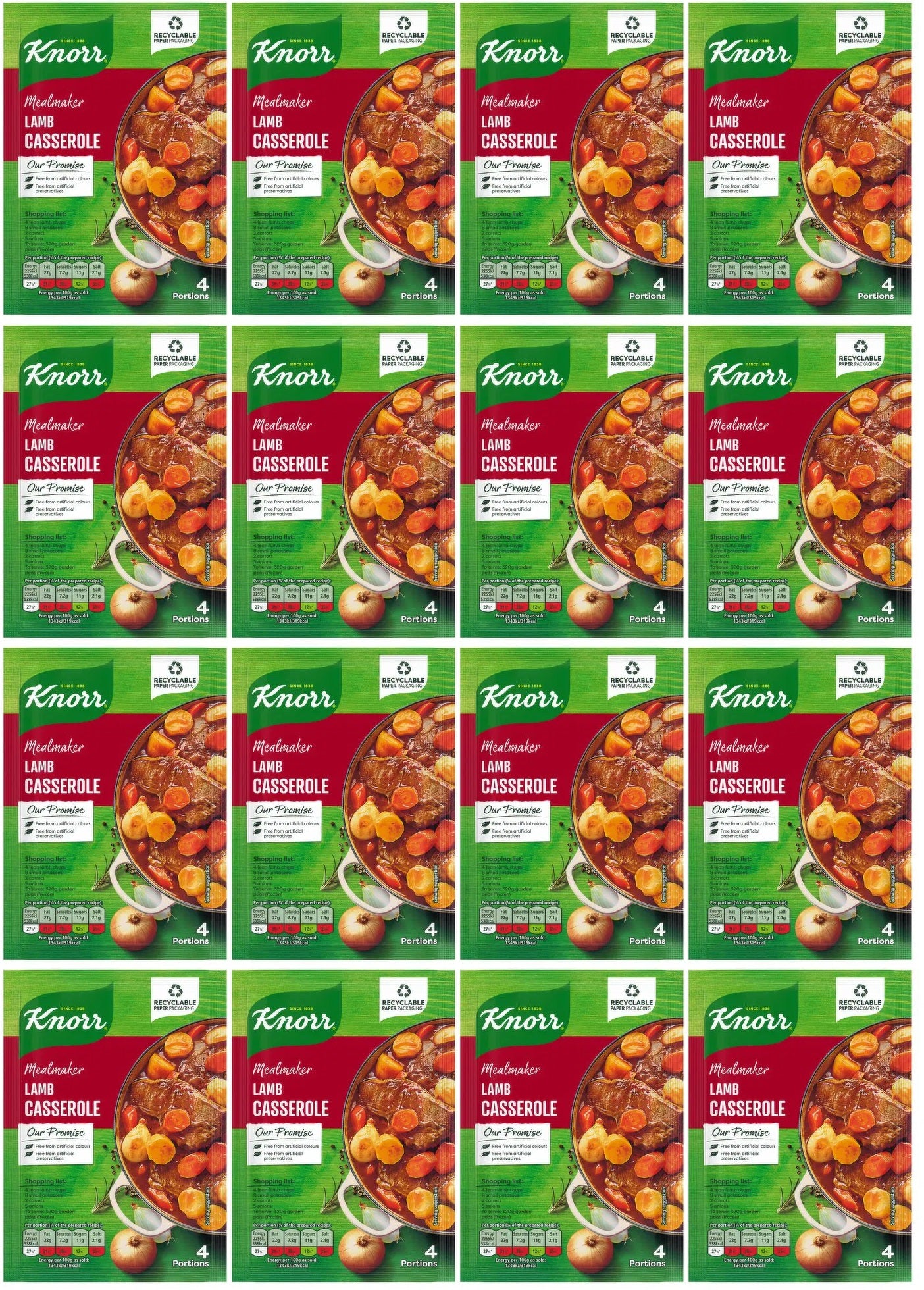 16 x Knorr Mealmaker Lamb Casserole 47G