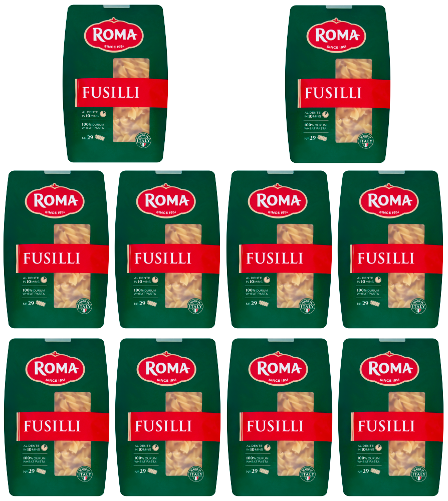 10 x Roma Fusilli Pasta 500G