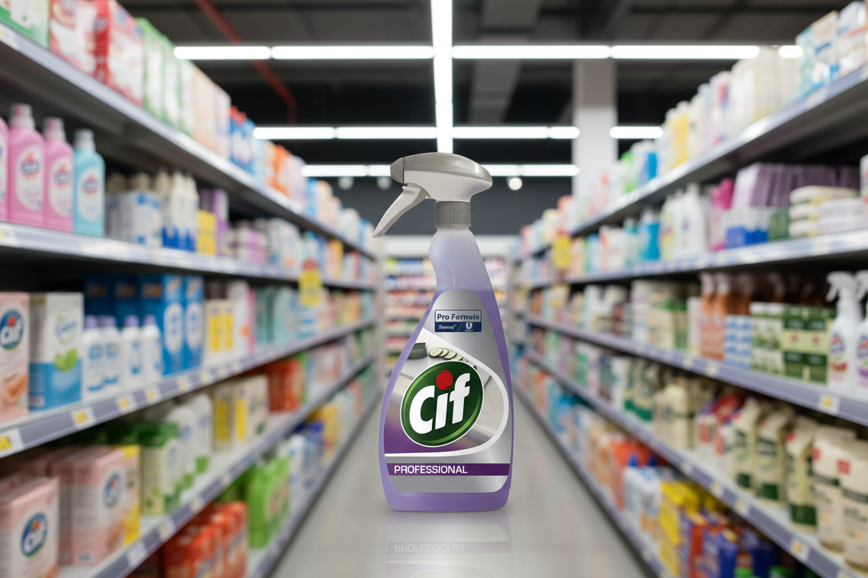 6 x Cif Professional Kitchen 2 In1 Cleaner And Disinfectant 750M