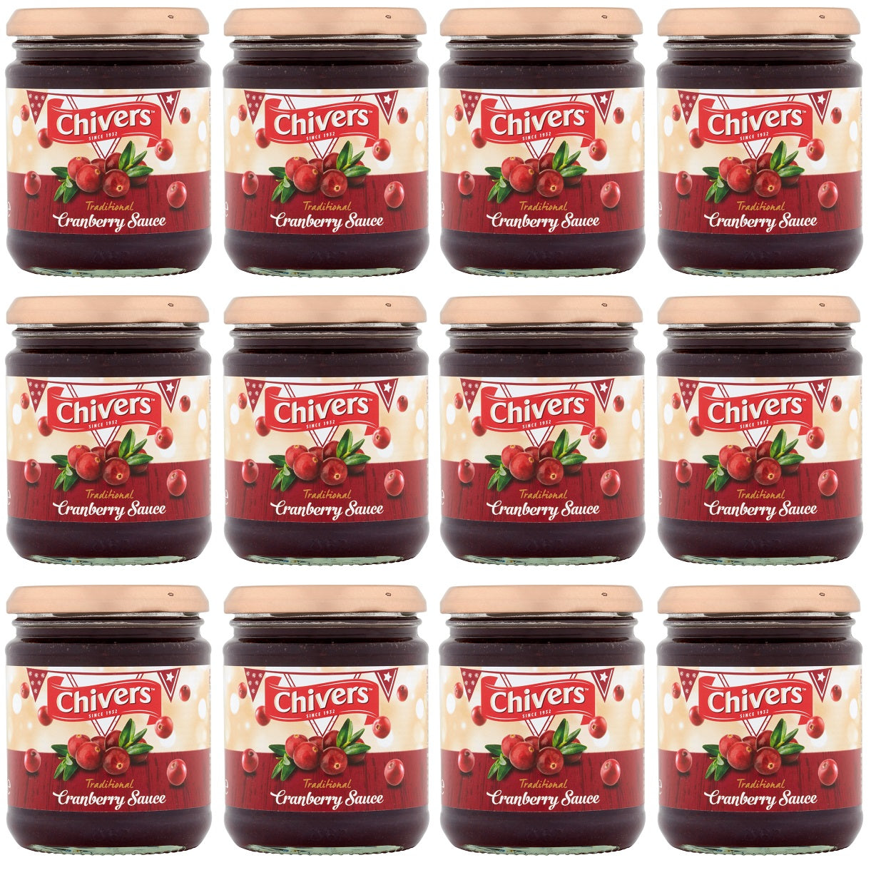 12 x Chivers Traditional Cranberry Sauce 340G