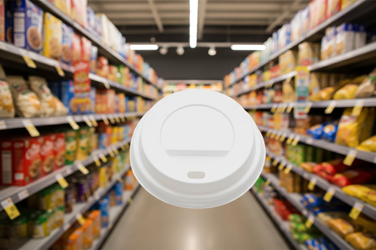 Hot Cup Lid White 90Mm 12/16Oz 100pk