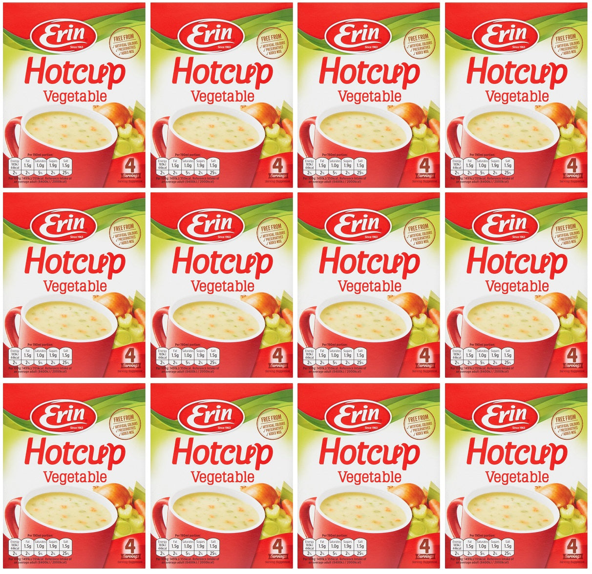 12 x Erin Hotcup Original Vegetable 49G