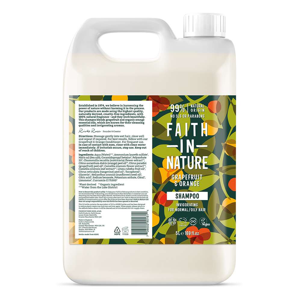 Faith In Nature Grapefruit & Orange Shampoo - 5ltr