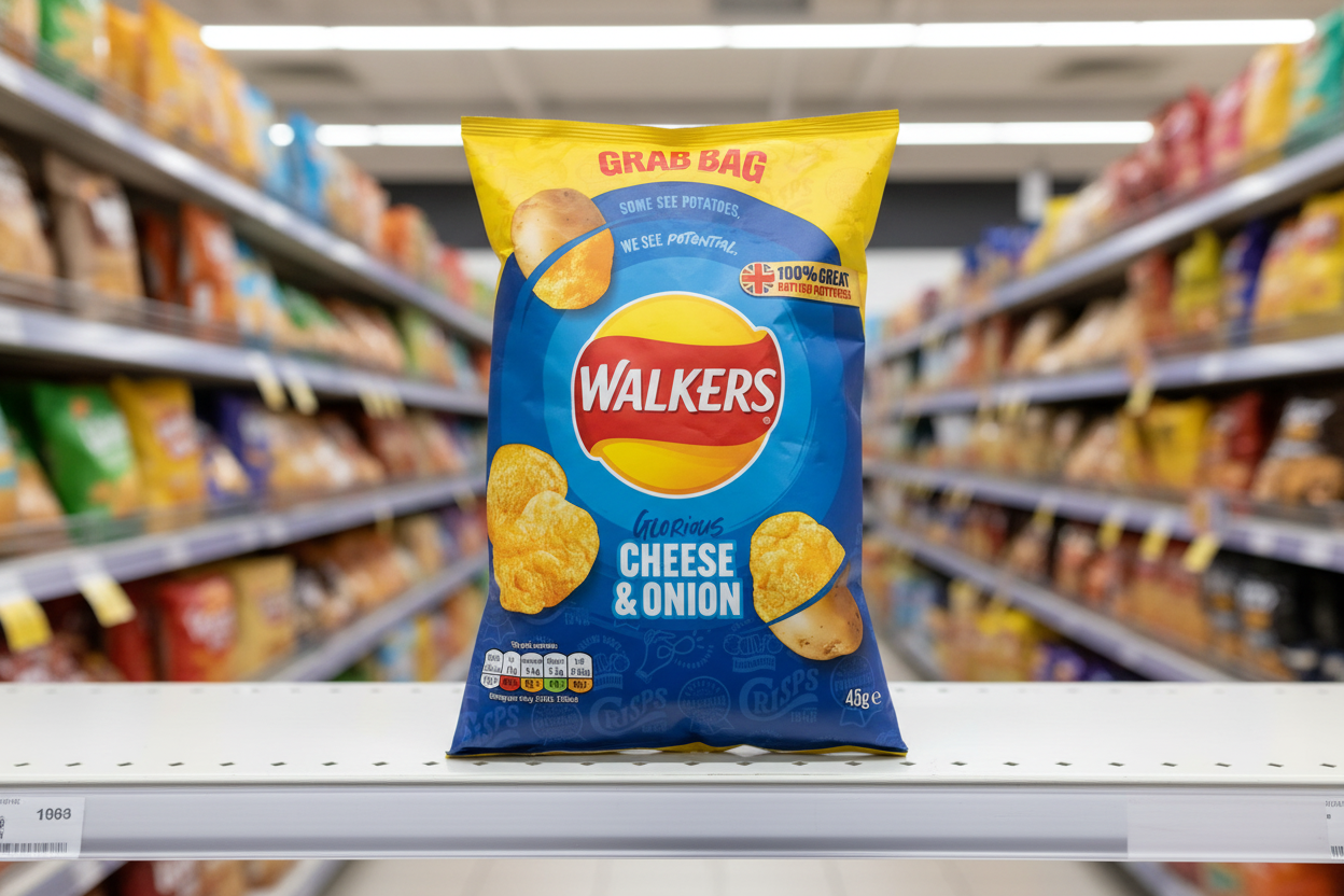 32 x Walkers Cheese & Onion Crisps 45G