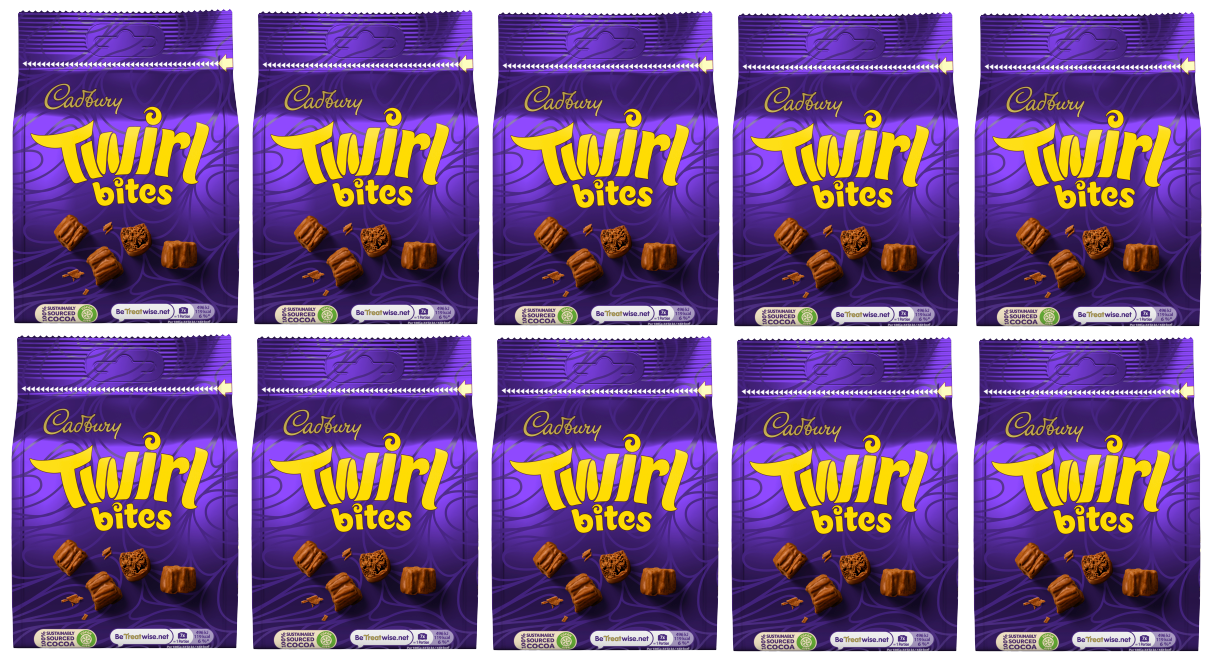 10 x Cadbury Twirl Bites Pouch 109Gm