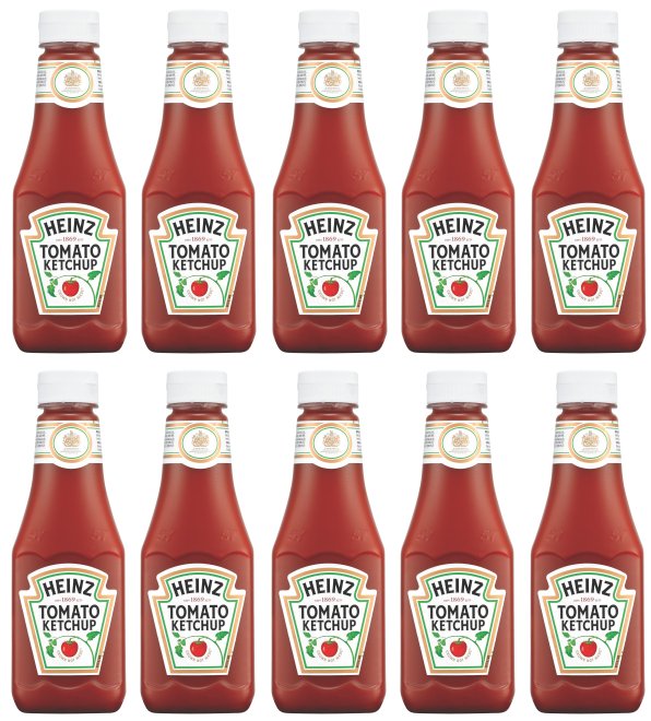 10 x Heinz Tomato Ketchup Squeezy 342 Gr