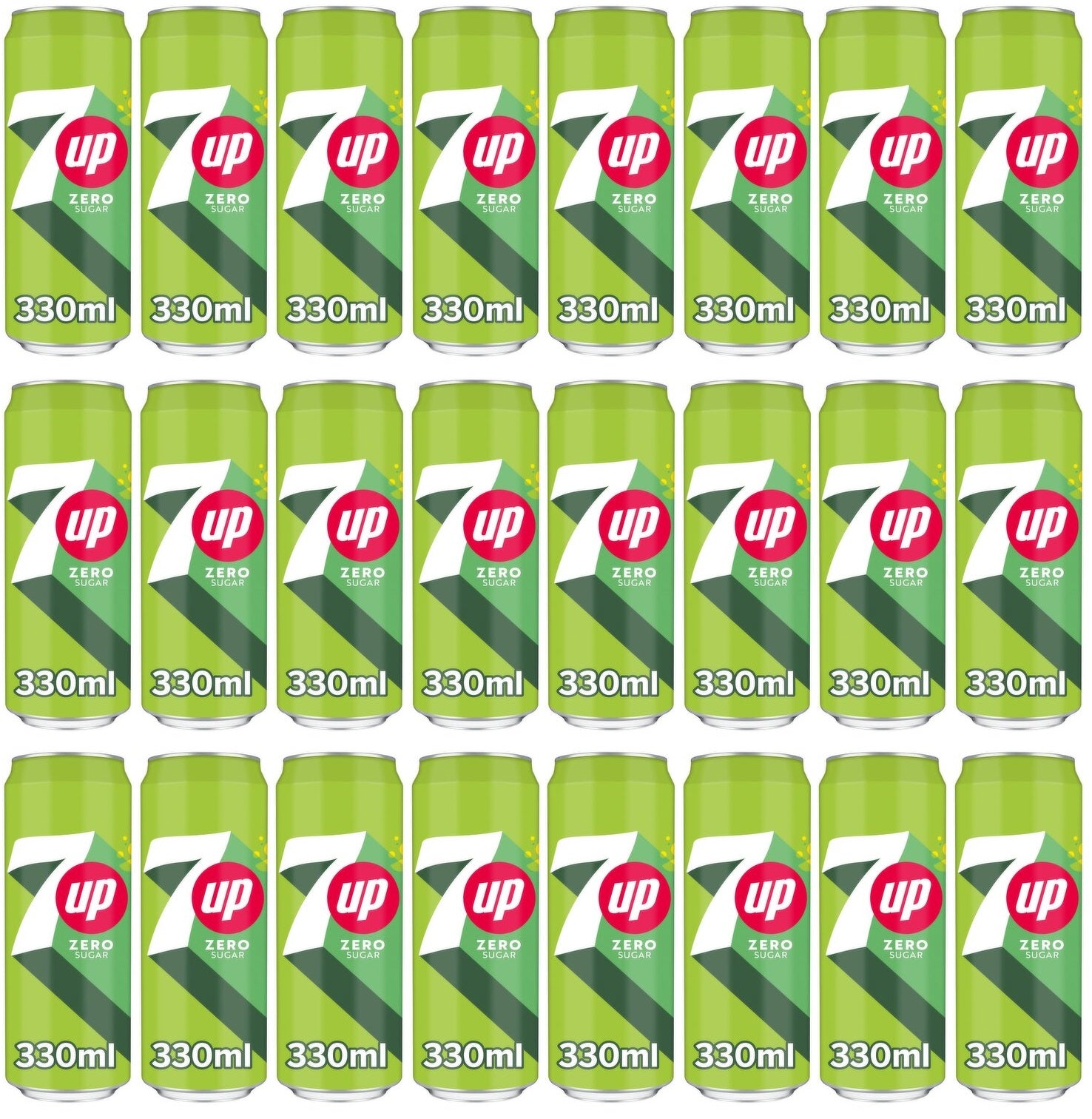 24 x 7Up Zero Sugar Can 330Ml