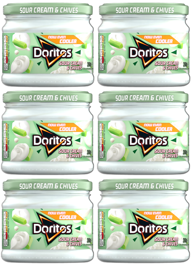 6 x Doritos Sour Cream & Chive Dip 300Gm