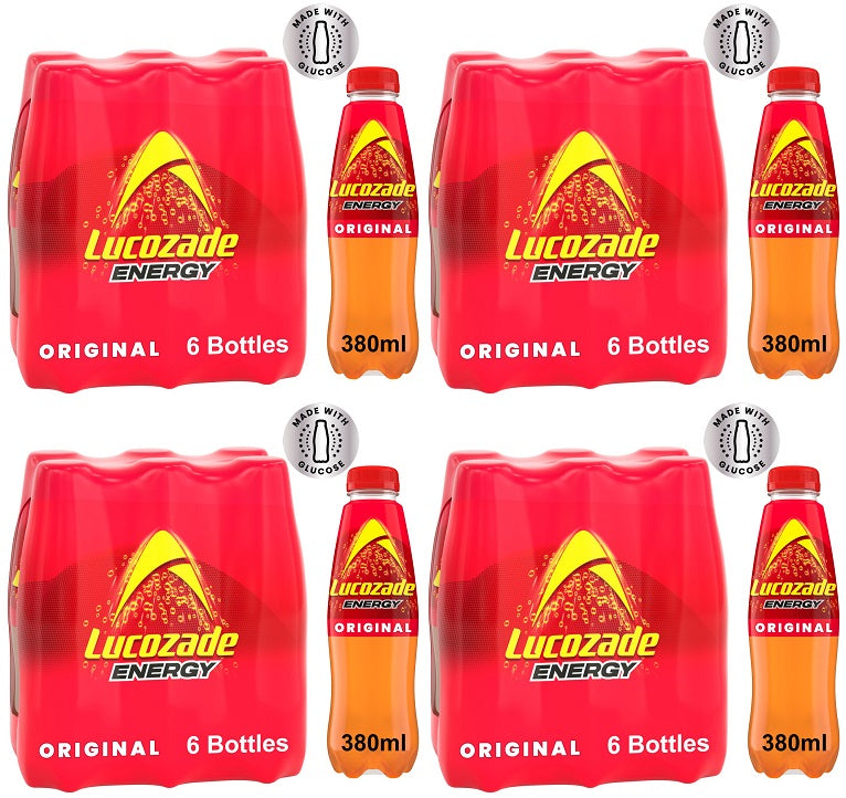 4 x Lucozade Energy Drink Original 6 X 380Ml