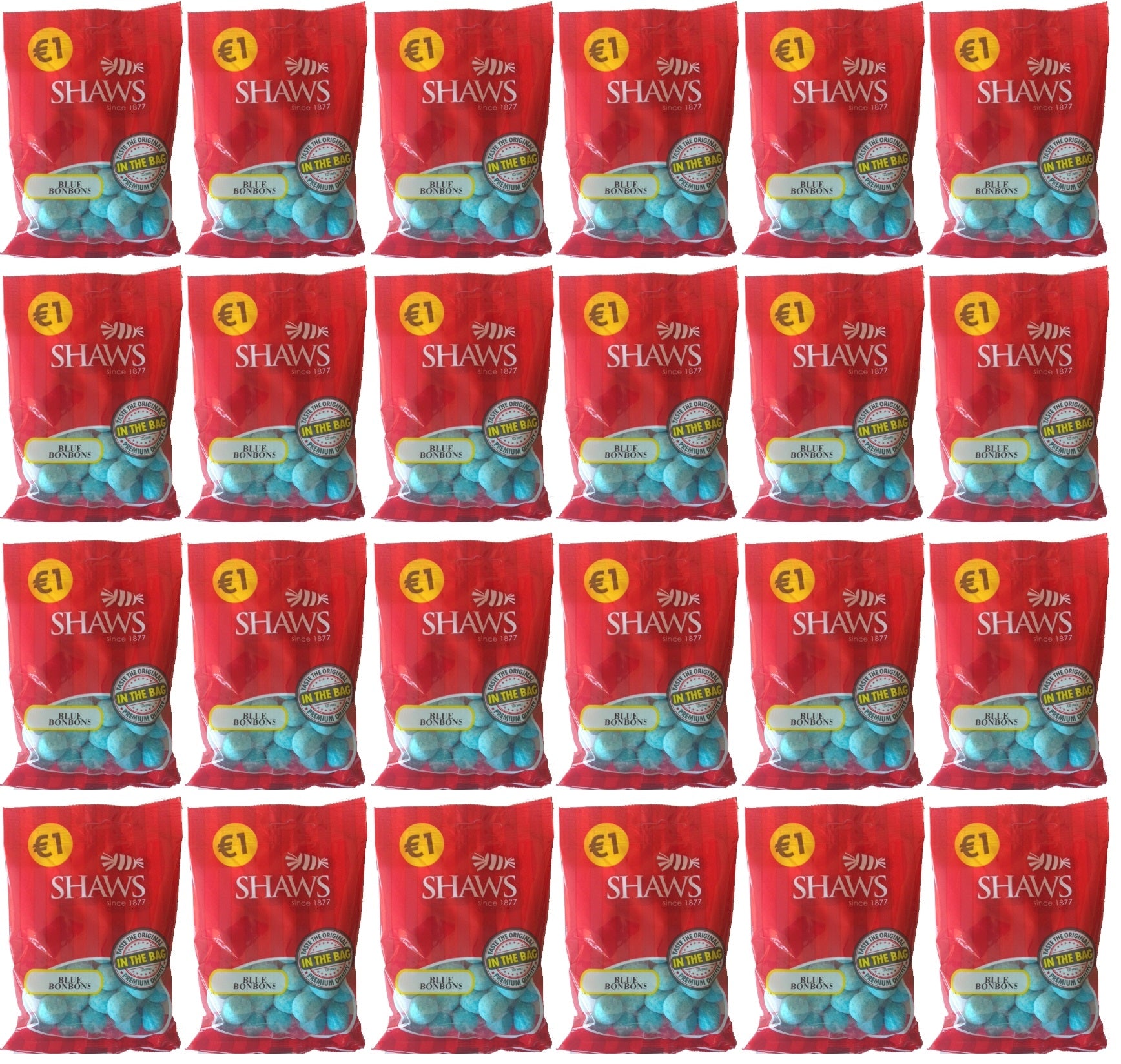 24 x Shaws Blue Bonbons 100Gm