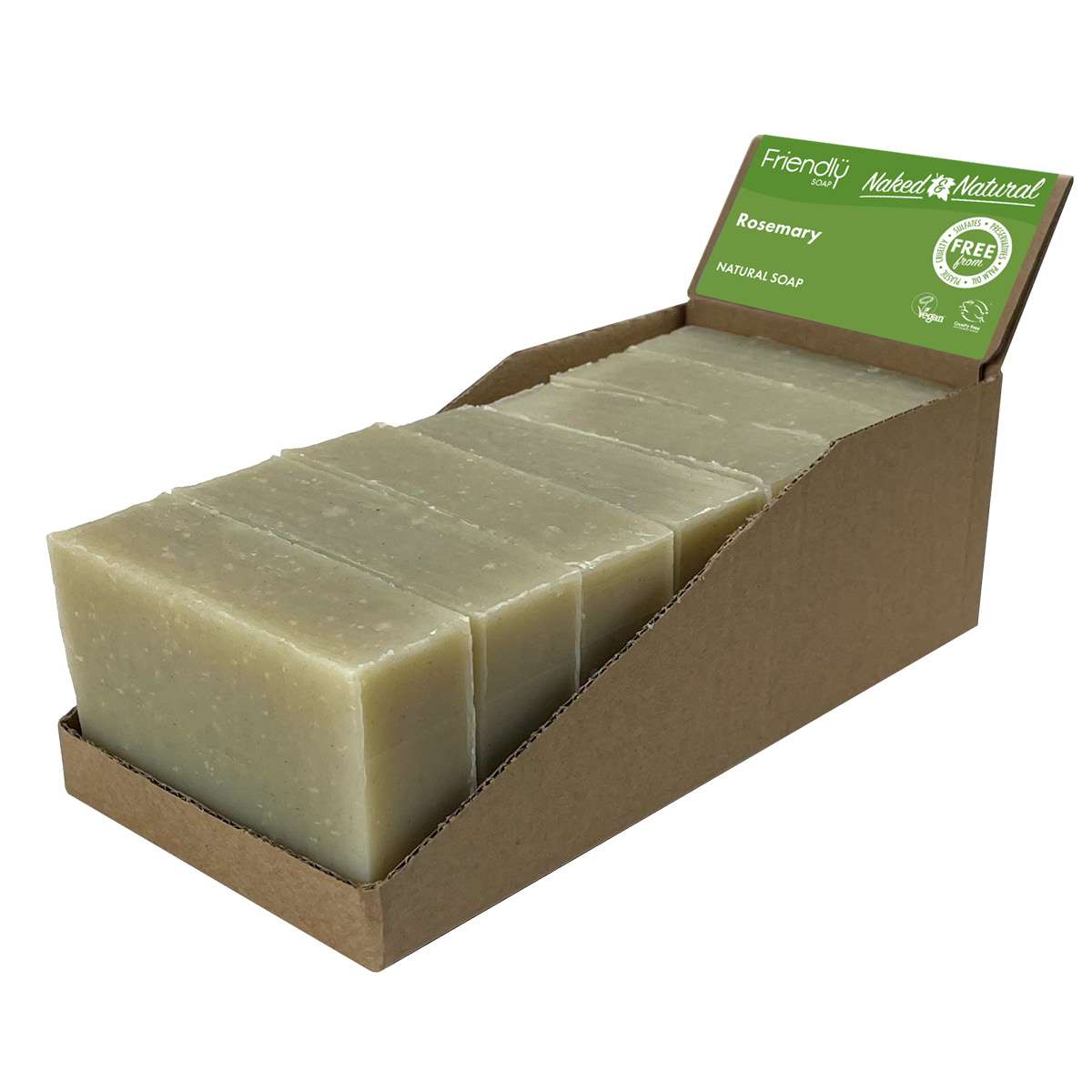 6 x Friendly Soap Naked & Natural Bath Soap Rosemary - 95g