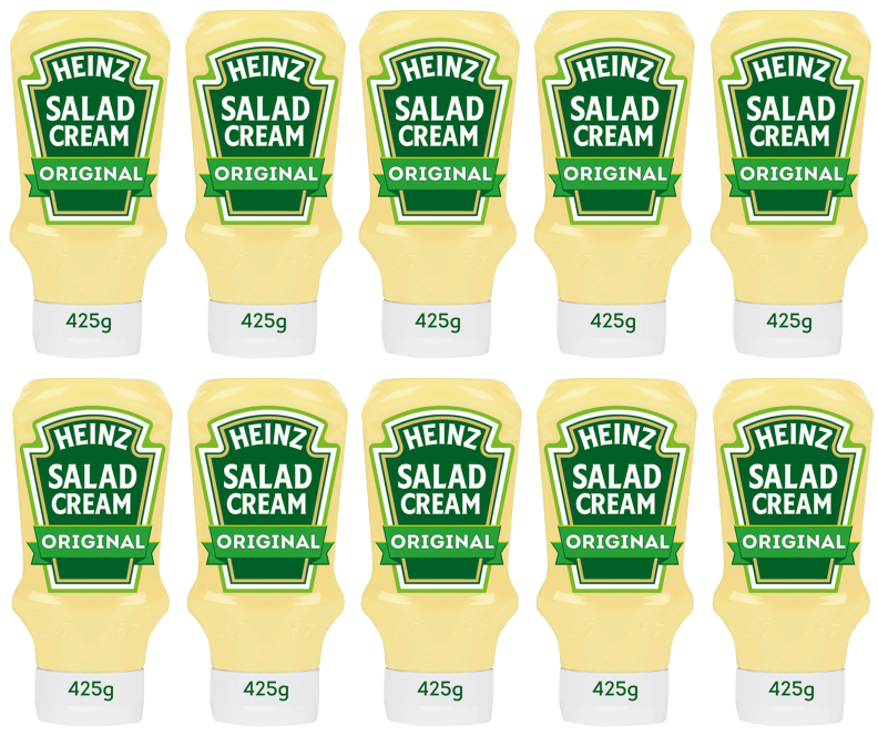 10 x Heinz Salad Cream Top Down 425Gm