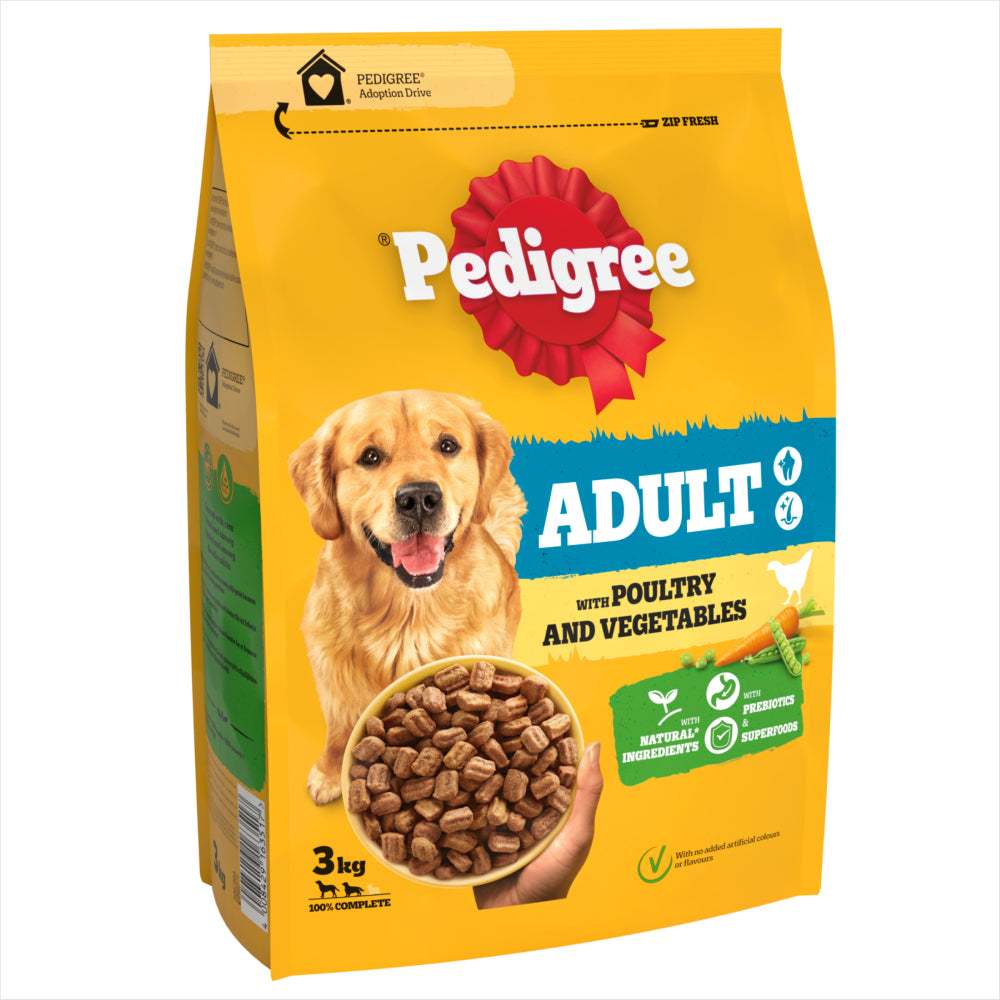 3 x Pedigree With Poultry And Vegetable 3Kg