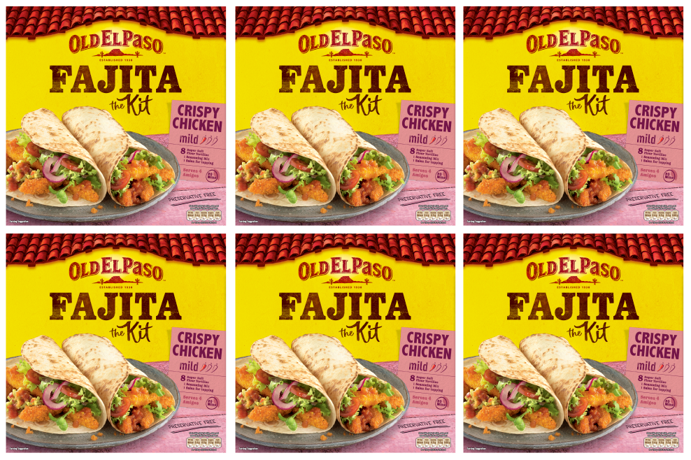 6 x Old El Paso Crispy Chicken Fajita Kit 555Gr