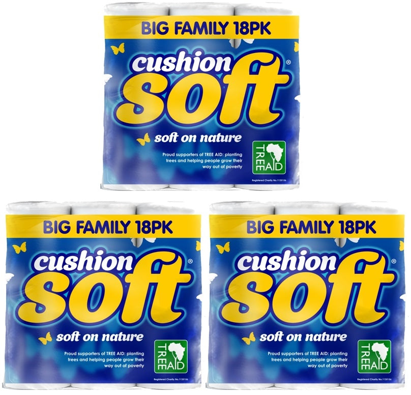 3 x Cushion Soft White 18 Roll
