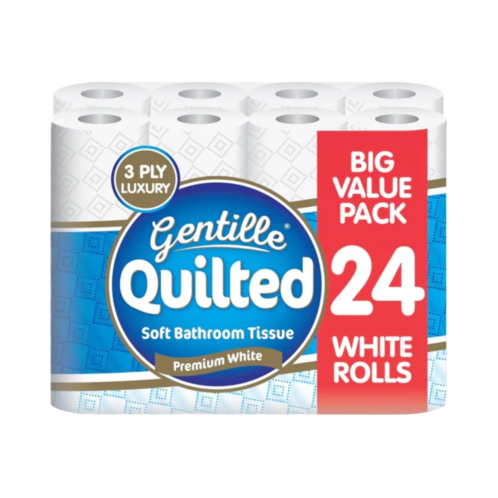 2 x Gentille 3Ply Toilet Tissue 24 Rolls